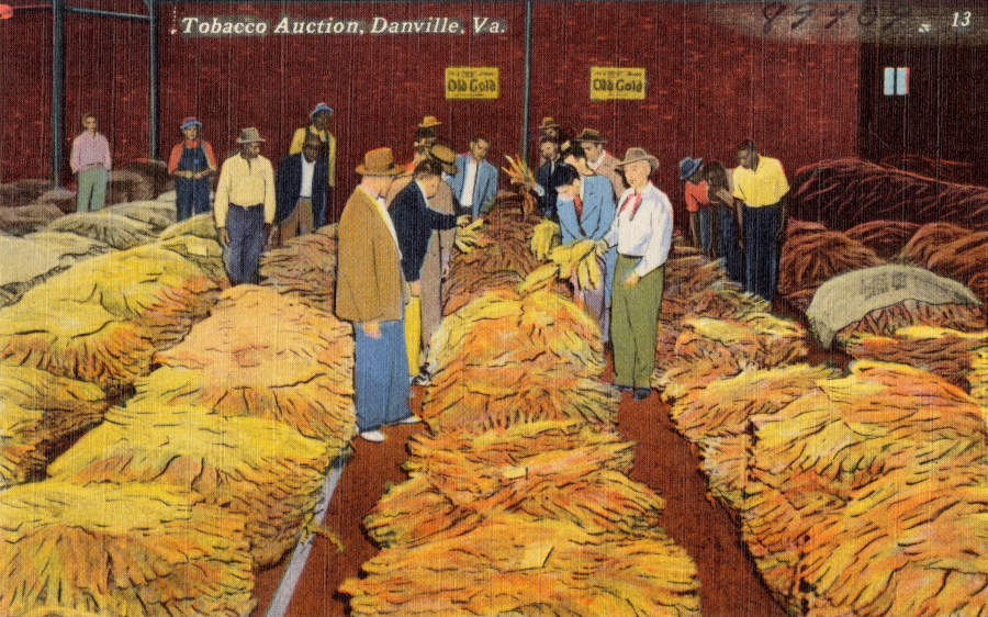 warehouses hosted tobacco auctions, where farmers sold their crop to the highest bidders