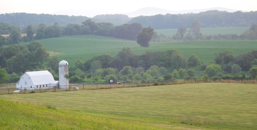farm with silo and barn