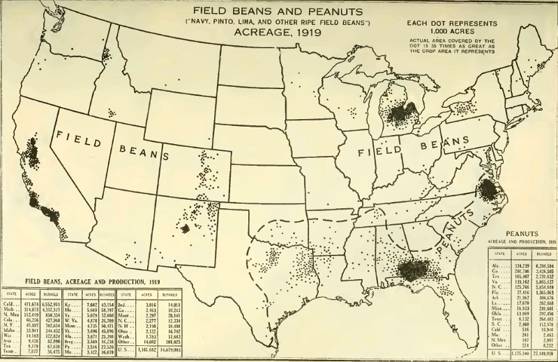 peanut-growing areas in 1919