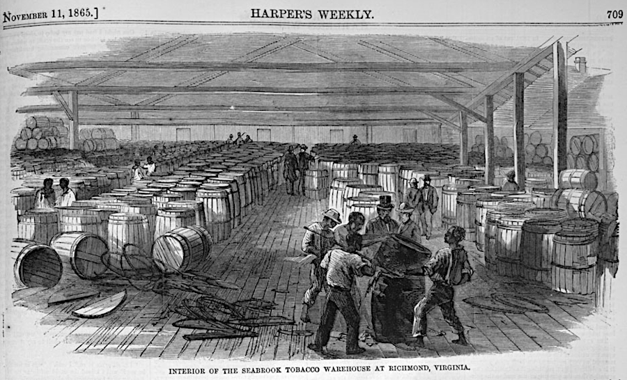 enslaved workers packed tobacco into hogsheads, as well as working in the fields