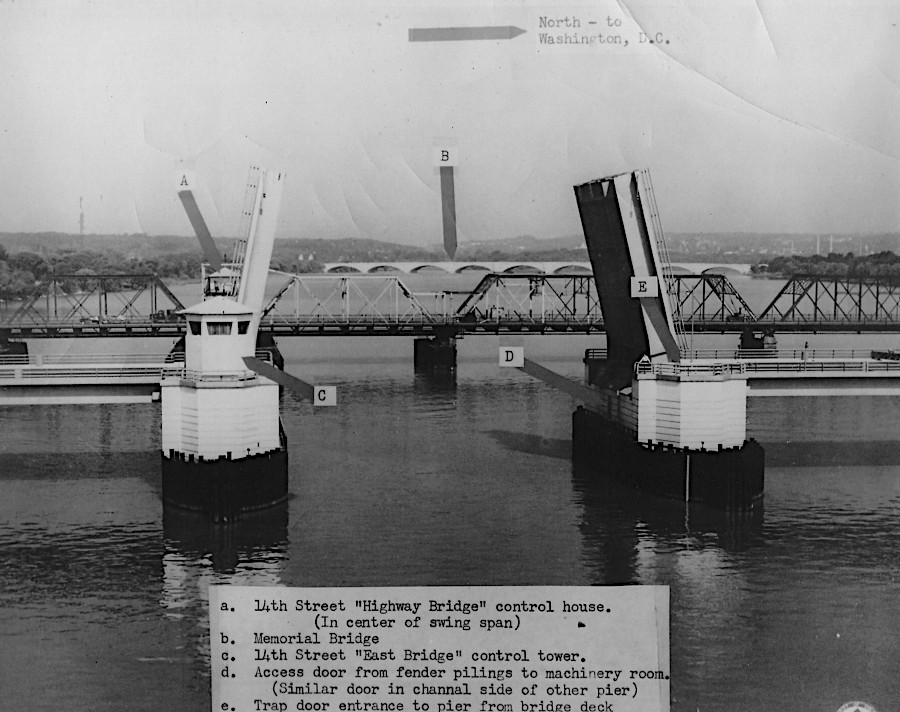 the 14th Street Bridge, completed in 1950, could open and allow ships to reach Georgetown