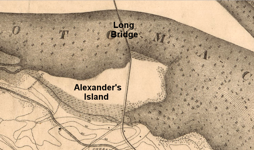 Alexander Island and Jackson City were in Virginia, after retrocession in 1847