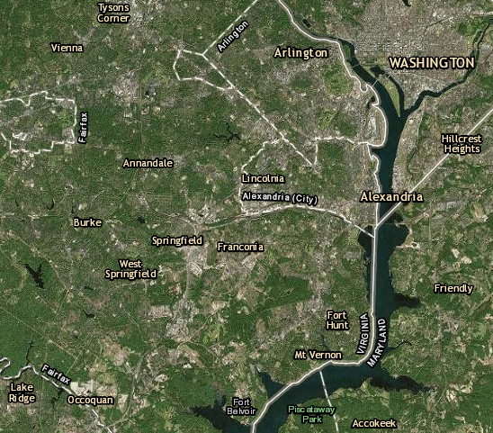 is Alexandria (or National Airport in Arlington County,  or a chunk of Fairfax County near Mount Vernon) the northeast corner of Virginia?