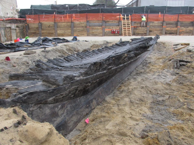 in 2016, excavation to build a new hotel on the waterfront revealed the remains of a ship that had been scuttled in the late 1700's to extend the shoreline beyond the natural low water mark