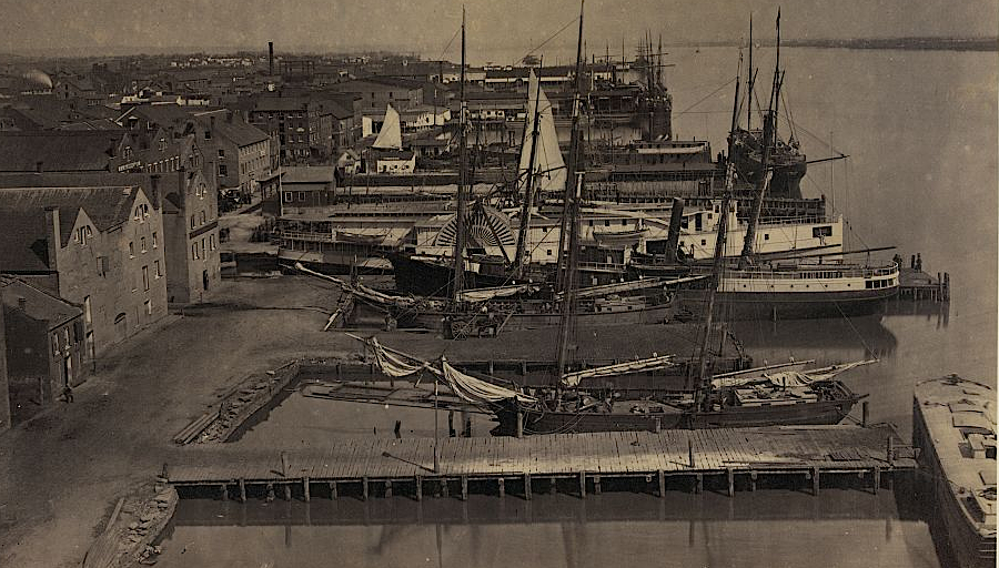 wharves on the Alexandria waterfront during the Civil War
