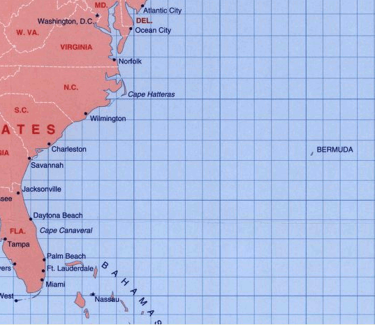 modern map showing Bermuda