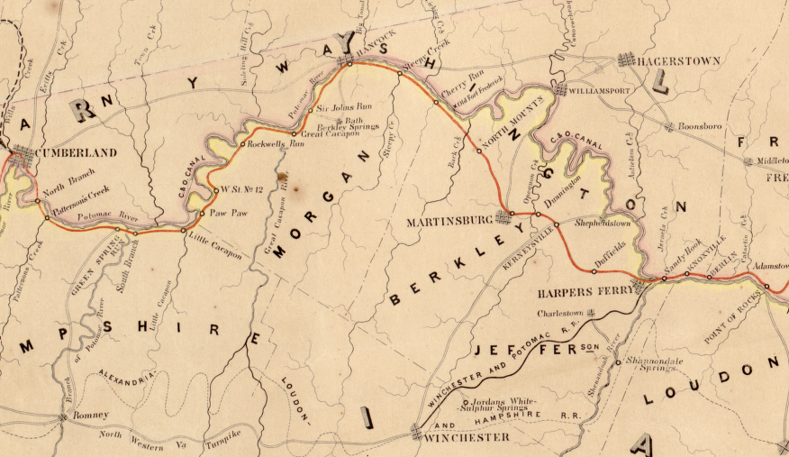 route of the Baltimore and Ohio Railroad