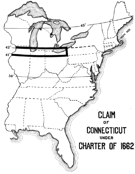 Virginia's claim to the Northwest Territory across the Ohio River was contested by Connecticut as well as other colonies, until all states ceded their claims to the Continental Congress