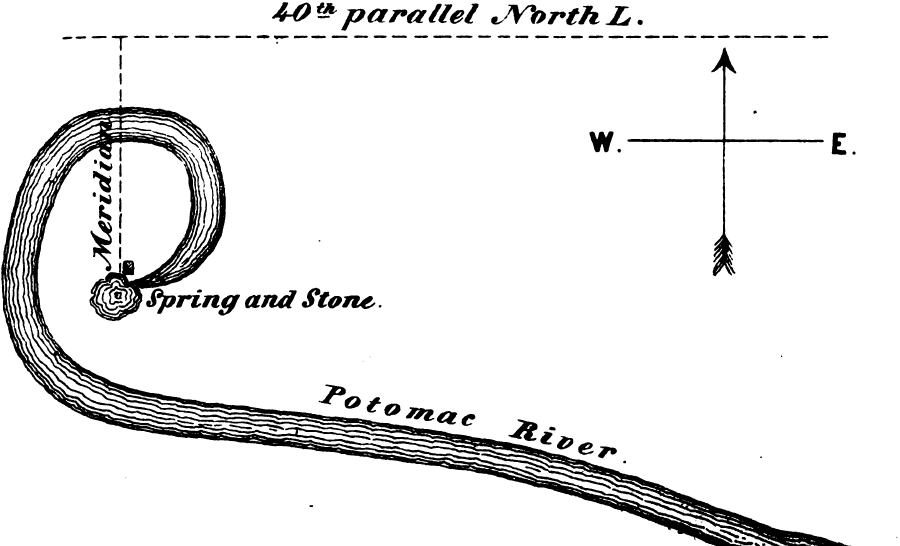 the curl of the Potomac River and the Supreme Court's 1910 decision to use the Deakins Line as the state boundary resulted in the site of the original Fairfax Stone being located completely in West Virginia