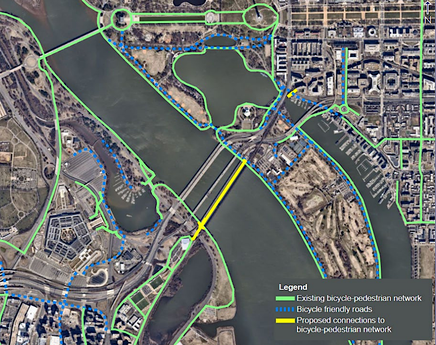 the new Long Bridge was designed to enhance the existing bicycle-pedestrian network, unlike the replacement for the Gov. Harry W. Nice Memorial/Sen. Thomas Mac Middleton Bridge