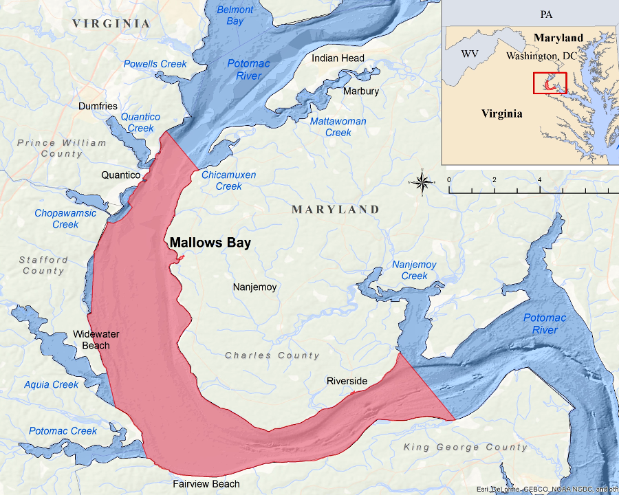 when the National Oceanic and Atmospheric Administration (NOAA) proposed a new marine sanctuary on the Potomac River in 2017, the Federal agency proposed boundaries based on the Mathews-Nelson line