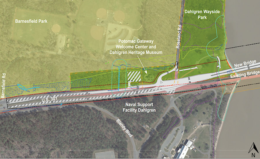 replacing the US 301 bridge impacted six acres of Wayside Park in King George County
