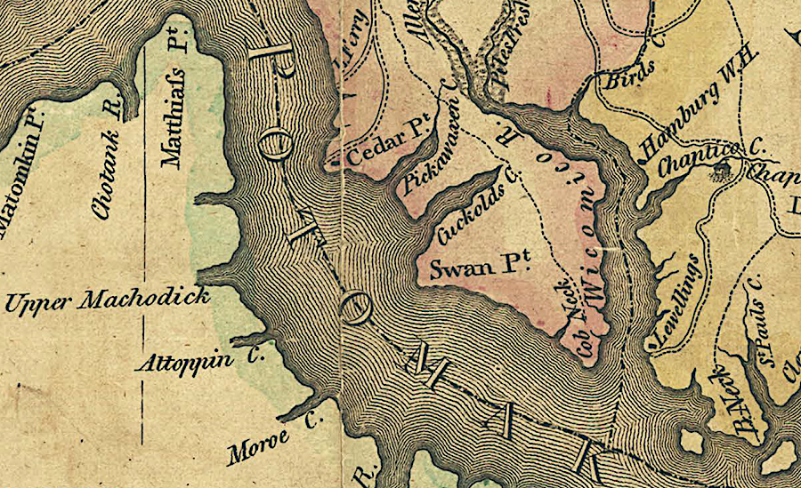 at various times, both Maryland and Virginia have published maps showing the boundary in the middle of the Potomac River