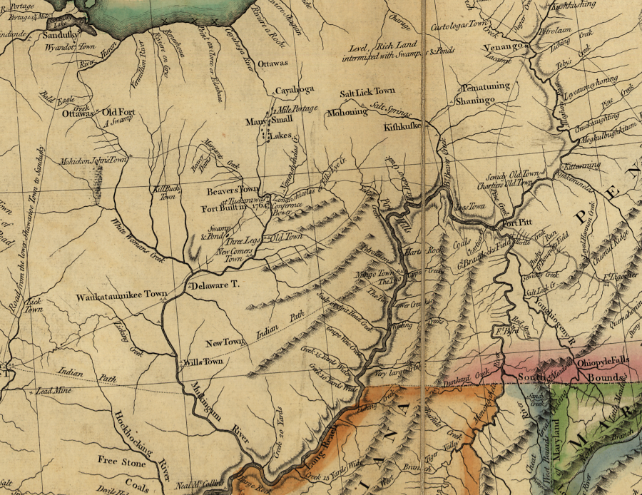 the Northwest Territory in 1778, without any land claims on the map