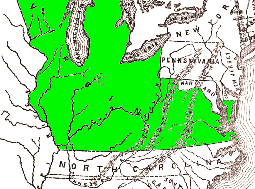 until Virginia ceded its claims to western lands, the state claimed its boundaries extended beyond Lake Michigan