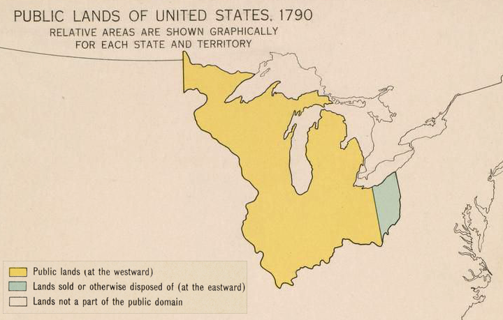the US Government surveyed and sold the lands in the Northwest Territory, starting with eastern Ohio