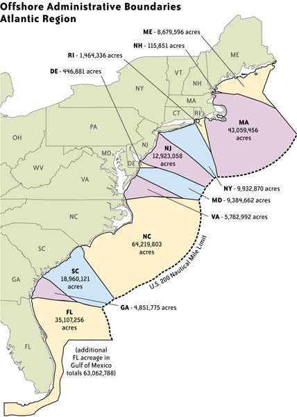 Virginia has 5.8 million acres in the Mid-Atlantic Planning Area, but in 2016 the Department of the Interior stopped planning for any offshore Federal oil and gas lease there