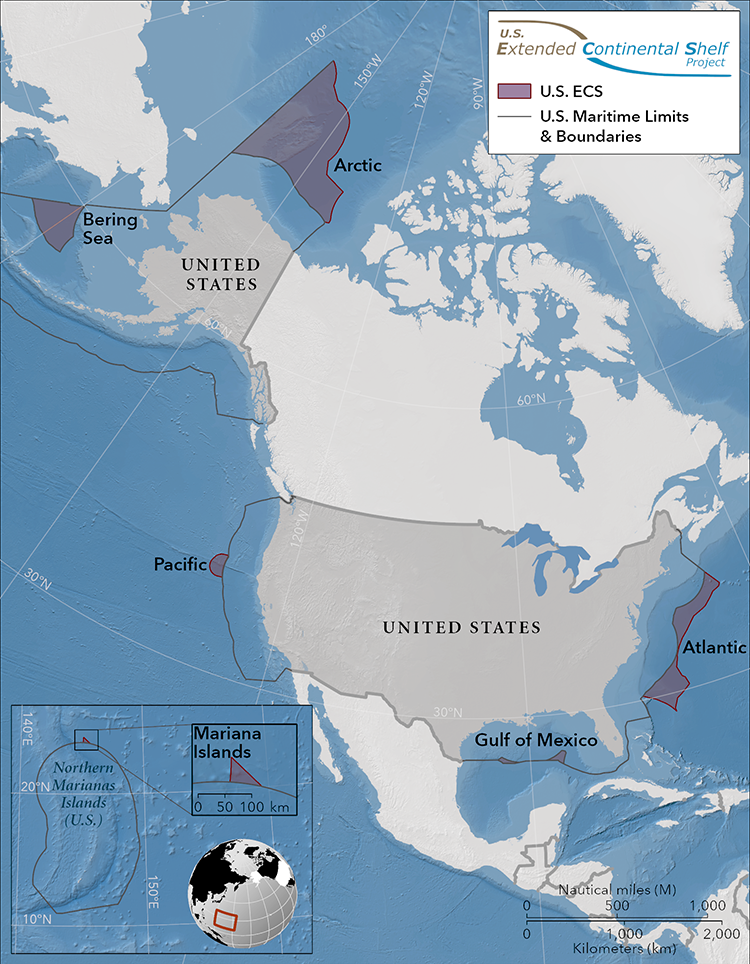 in 2023, the Department of State announced extended continental shelf claims of the United States