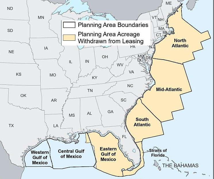 oil and gas leases were banned in January, 2025 in Federal waters off Virginia's coastline