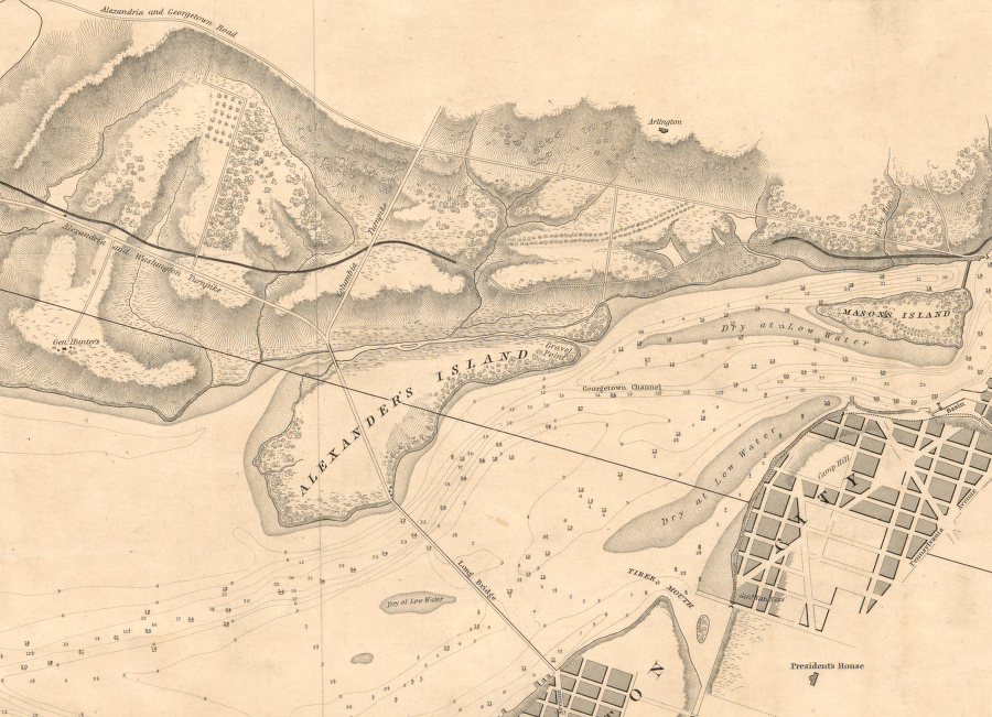 Potomac River shoreline in 1841