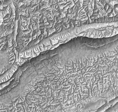shaded relief of Cumberland Gap