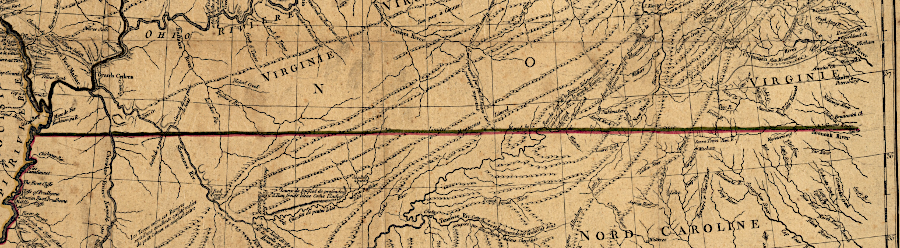 the 36° 30' boundary established in the 1665 charter was supposed to be extended westward by the 1779-80 survey