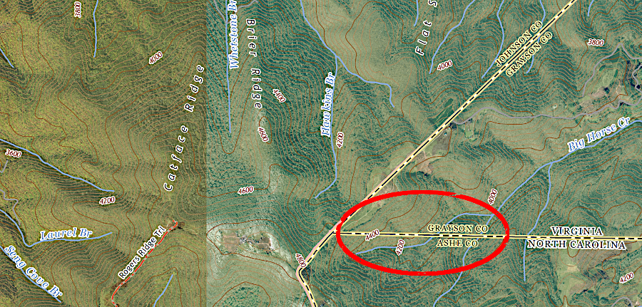 the Laurel Creek on the 1749 Fry/Jefferson survey may be an east-flowing tributary of what is now called Big Horse Creek