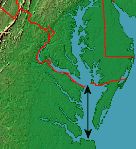 eastern Virginia, showing Chesapeake Bay