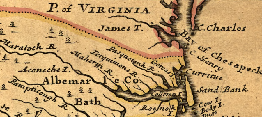 not every mapmaker acknowledged that the Virginia-North Carolina border was a straight line based on latitude, rather than natural features