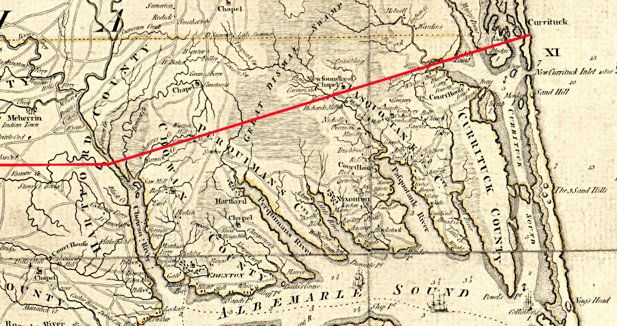 if the 1728 surveyors had gone upon a strait westerly line to Wyonoak creek and then due west, Virginia would have extended 15 miles further south