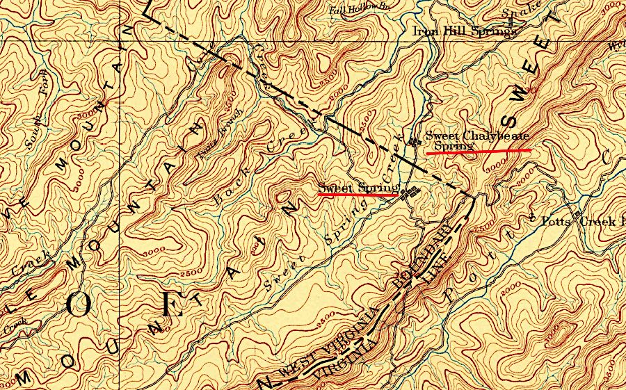 the rivalry between the owners of two springs may have shaped the location of the Alleghany County-Monroe County line