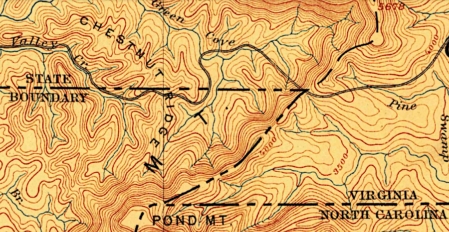in 1909 the US Geological Survey mapped the eastern edge of the notch using ridgetops, rather than a straight line