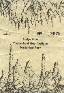 Ticket to Cudjo Cave - now Gap Cave