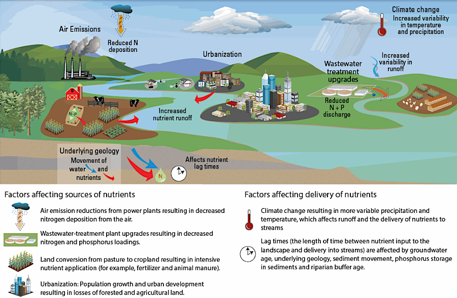 multiple factors affect nutrient trends in the Chesapeake Bay watershed