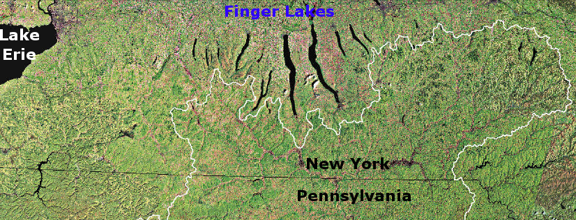 Chesapeake Bay watershed extends north of the Pennsylvania-New York border, up to the edge of the Finger Lakes region