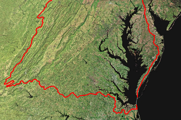 Chesapeake Bay watershed extends to the West Virginia border