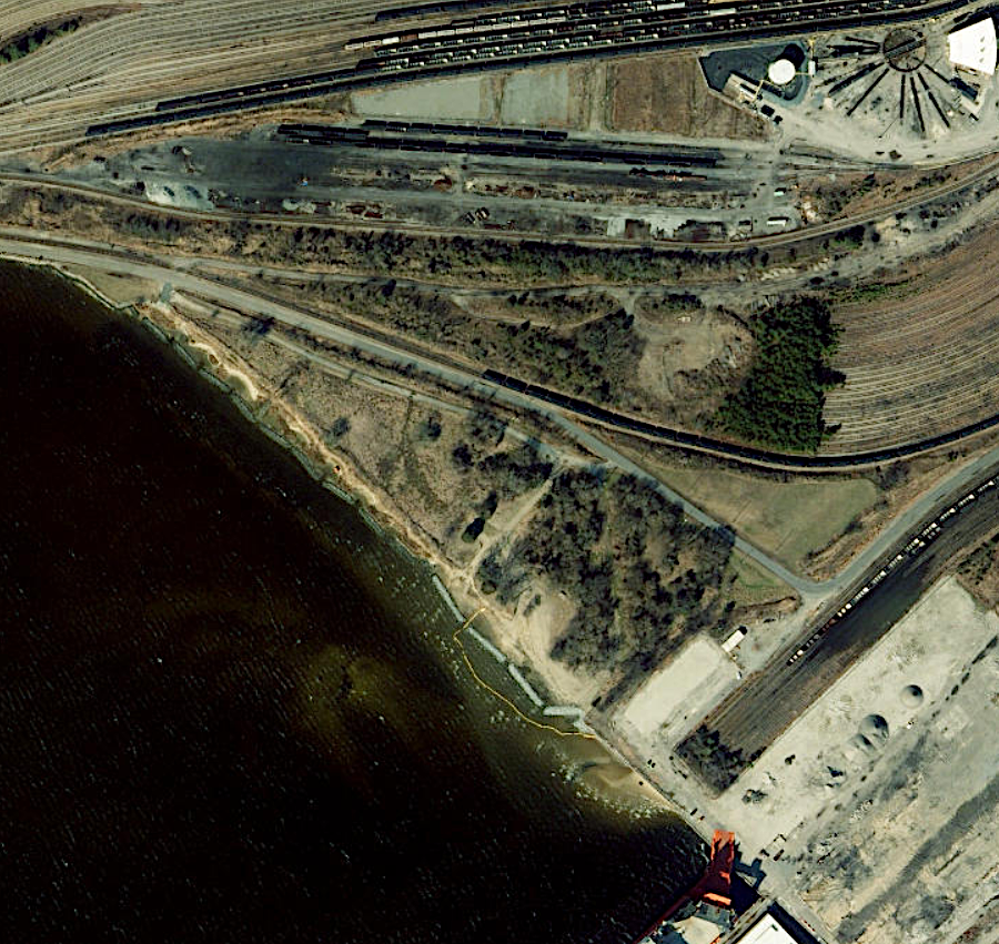 Norfolk Southern sold nutrient credits after constructing a living shoreline to reduce pollution at Lambert's Point coal terminal