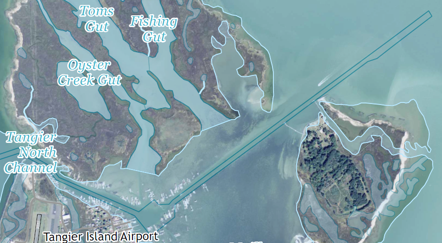 the Corps of Engineers constructed a navigation channel between Uppards and Tangier Island in 1967