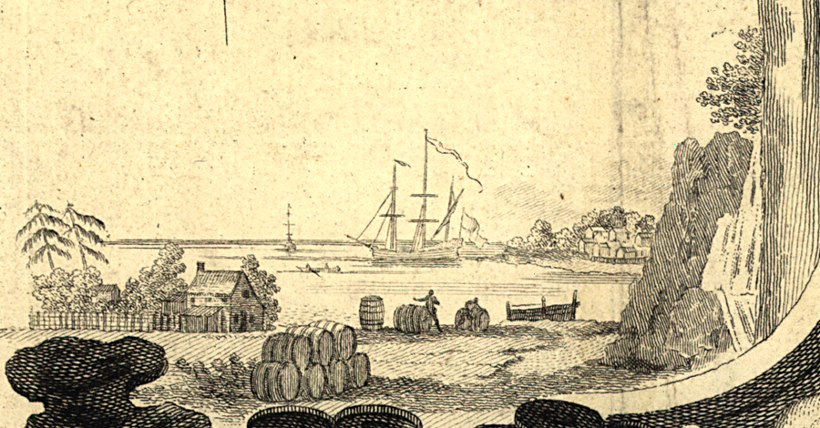 plantations on Tidewater rivers had wharves visited by ships taking tobacco across the Atlantic Ocean
