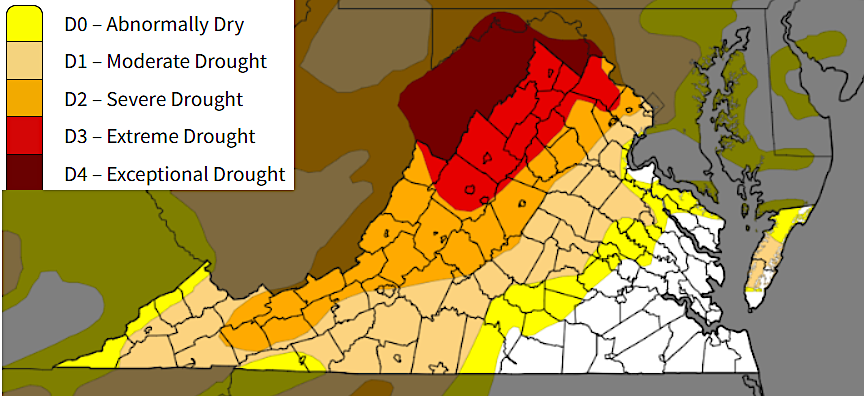 the Metropolitan Washington Council of Governments declared a drought warning for Northern Virginia in 2024