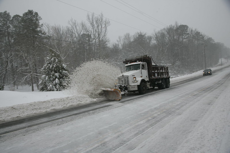 the Virginia Department of Highways plows snow from public roads in all counties except Henrico and Arlington