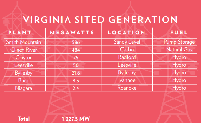 in 2020, none of Appalachian Power's generating plants in Virginia used coal