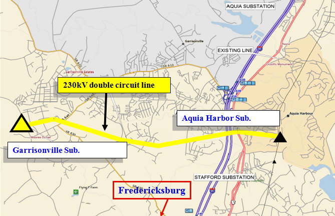 buried 230kv transmission line between Aquia Harbor-Garrisonville