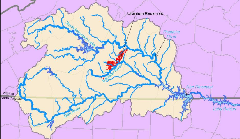 rivers and uranium deposits in Pittsylvania County
