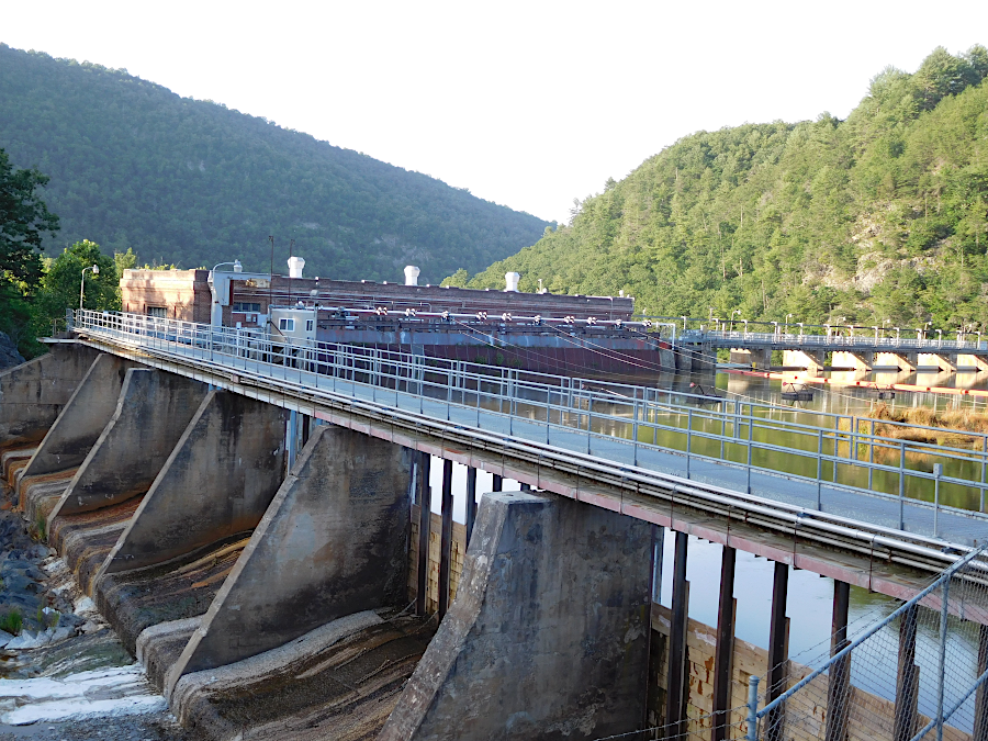 Byllesby Dam is one of the hydroelectric facilities operated by American Electric Power on the New River