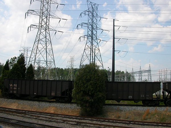 moving energy, from coal hopper cars to high-voltage transmission lines at Chesterfield power plant
