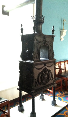 wood stove at colonial Governor's Palace (reconstructed) in Williamsburg