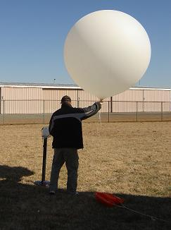 weather balloons are filled with hydrogen twice a day to launch radiosondes that measure temperature, humidity and air pressure