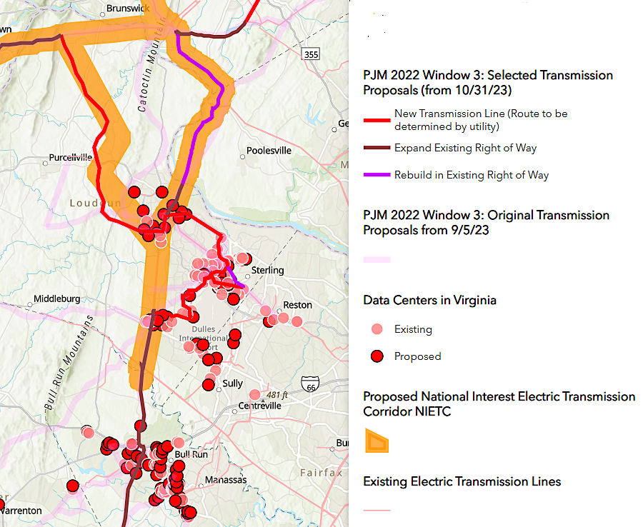 the Mid-Atlantic National Interest Electric Transmission Corridor would bring electricity from West Virginia power plants to data centers in Northern Virginia