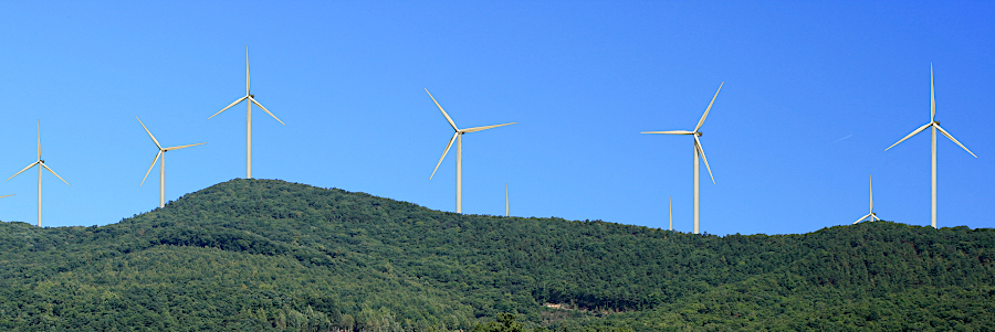 wind turbines on mountain ridges alter the scenic landscape